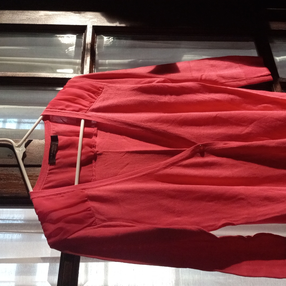 Pink Partial Button Down Sweater - image 1